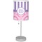 Pink & Purple Damask Drum Lampshade with base included