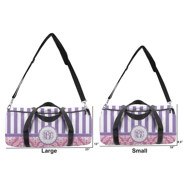 Pink & Purple Damask Duffle Bag Small and Large