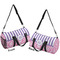 Pink & Purple Damask Duffle bag small front and back sides