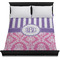 Pink & Purple Damask Duvet Cover - Queen - On Bed - No Prop