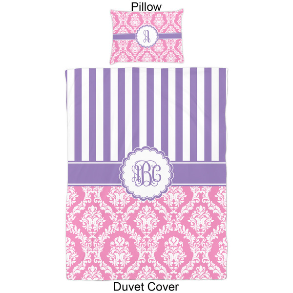 Pink & Purple Damask Duvet Cover Set - Twin - Approval