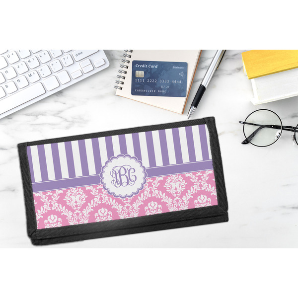 Pink & Purple Damask DyeTrans Checkbook Cover - LIFESTYLE