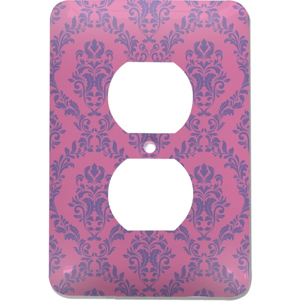 Custom Pink & Purple Damask Electric Outlet Plate