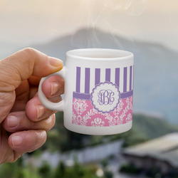 Pink & Purple Damask Single Shot Espresso Cup - Single (Personalized)