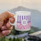 Pink & Purple Damask Espresso Cup - 3oz LIFESTYLE (new hand)