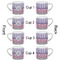 Pink & Purple Damask Espresso Cup - 6oz (Double Shot Set of 4) APPROVAL