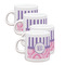 Pink & Purple Damask Espresso Cup Group of Four Front
