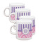 Pink & Purple Damask Single Shot Espresso Cups - Set of 4 (Personalized)