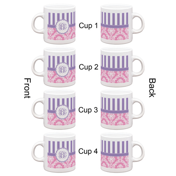 Pink & Purple Damask Espresso Cup Set of 4 - Apvl