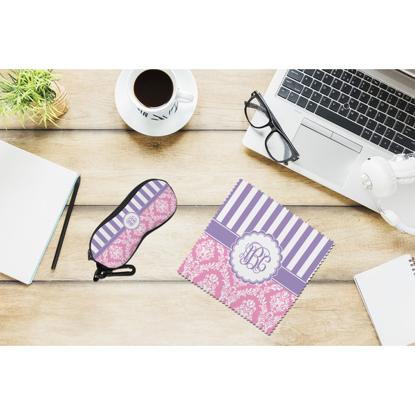 Pink & Purple Damask Eyeglass Case and Cloth Set - LIFESTYLE
