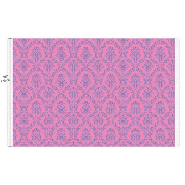 Pink & Purple Damask Fabric Full Yard