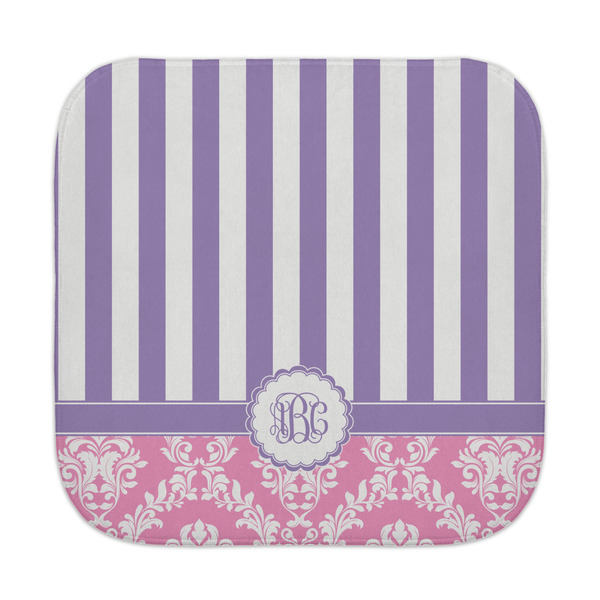 Custom Pink & Purple Damask Face Towel (Personalized)