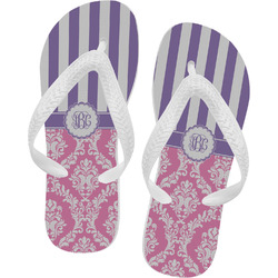 Pink & Purple Damask Flip Flops (Personalized)