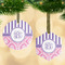 Pink & Purple Damask Frosted Glass Ornament - MAIN PARENT