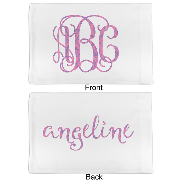 Pink & Purple Damask Full Pillow Case - APPROVAL (partial print)