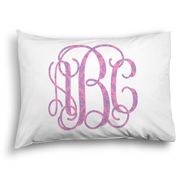 Custom Pink & Purple Damask Pillow Case - Standard - Graphic (Personalized)
