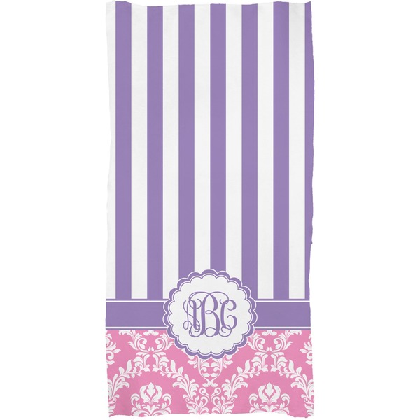 Pink & Purple Damask Full Sized Bath Towel - Apvl