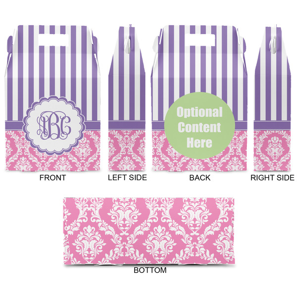 Pink & Purple Damask Gable Favor Box - Approval