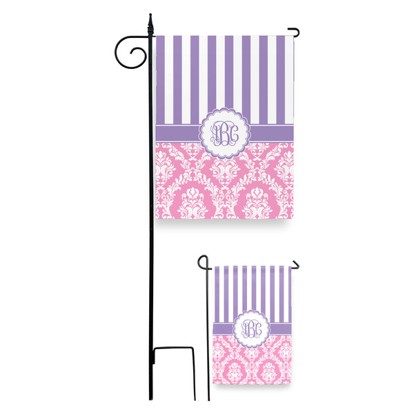 Pink & Purple Damask Garden Flag - PARENT/MAIN