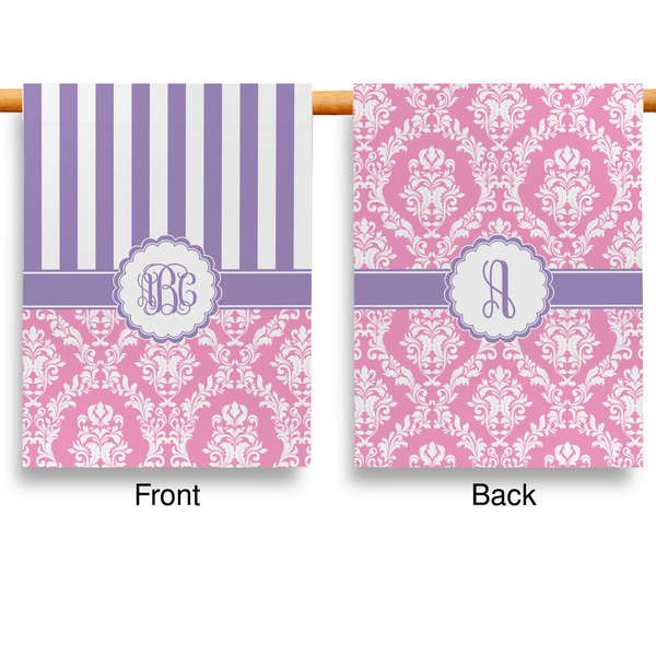 Pink & Purple Damask Garden Flags - Large - Double Sided - APPROVAL
