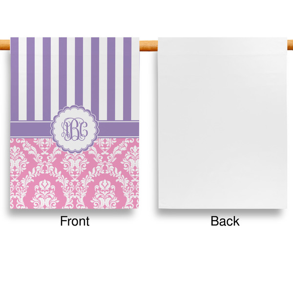 Pink & Purple Damask Garden Flags - Large - Single Sided - APPROVAL