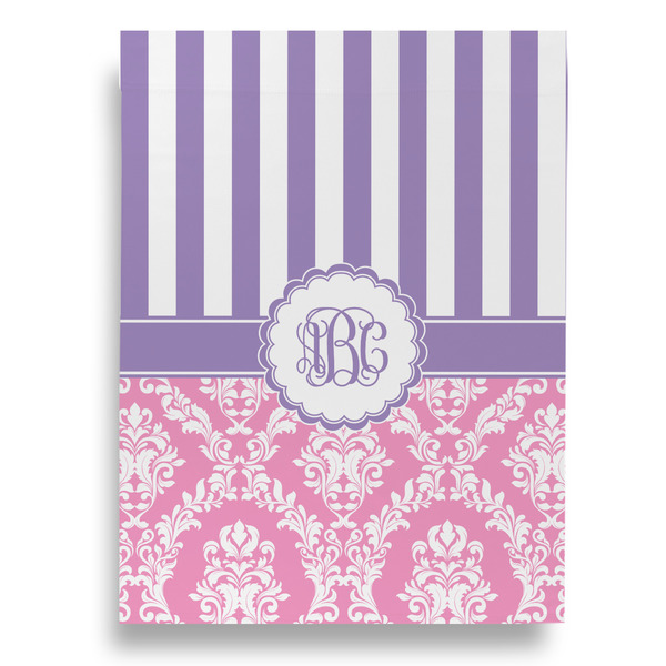 Pink & Purple Damask Garden Flags - Large - Single Sided - FRONT