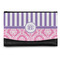 Pink & Purple Damask Genuine Leather Womens Wallet - Front/Main