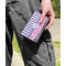 Pink & Purple Damask Genuine Leather Womens Wallet - In Context