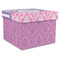 Pink & Purple Damask Gift Boxes with Lid - Canvas Wrapped - XX-Large - Front/Main