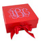 Pink & Purple Damask Gift Boxes with Magnetic Lid - Red - Front