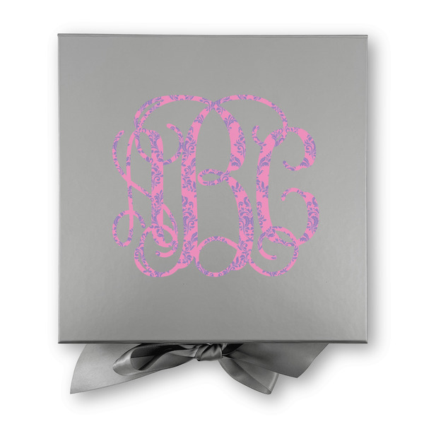 Pink & Purple Damask Gift Boxes with Magnetic Lid - Silver - Approval