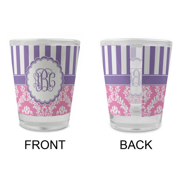Pink & Purple Damask Glass Shot Glass - Standard - APPROVAL