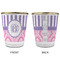 Pink & Purple Damask Glass Shot Glass - with gold rim - APPROVAL