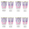 Pink & Purple Damask Glass Shot Glass - with gold rim - Set of 4 - APPROVAL
