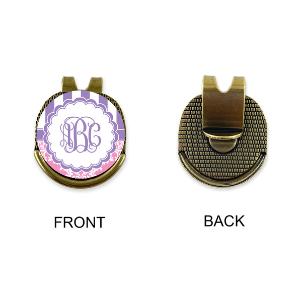 Pink & Purple Damask Golf Ball Hat Clip Marker - Apvl - GOLD