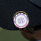 Pink & Purple Damask Golf Ball Marker Hat Clip - Gold - On Hat