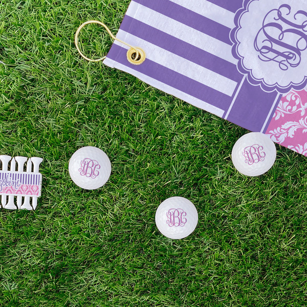 Pink & Purple Damask Golf Balls - Generic - Set of 3 - LIFESTYLE