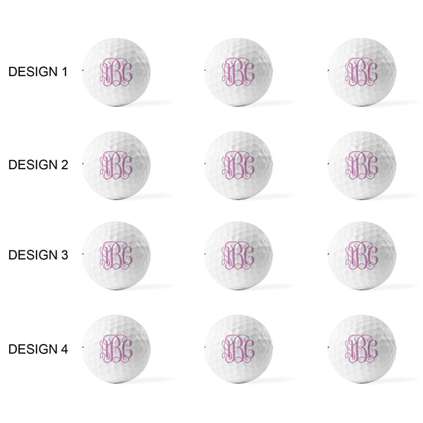 Pink & Purple Damask Golf Balls - Titleist - Set of 12 - APPROVAL