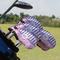 Pink & Purple Damask Golf Club Cover - Set of 9 - On Clubs