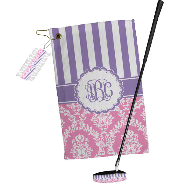 Pink & Purple Damask Golf Gift Kit (Full Print)