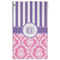 Pink & Purple Damask Golf Towel - Front (Large)