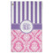 Pink & Purple Damask Golf Towel - Poly-Cotton Blend - Large w/ Monograms