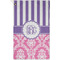 Pink & Purple Damask Golf Towel - Poly-Cotton Blend - Small w/ Monograms