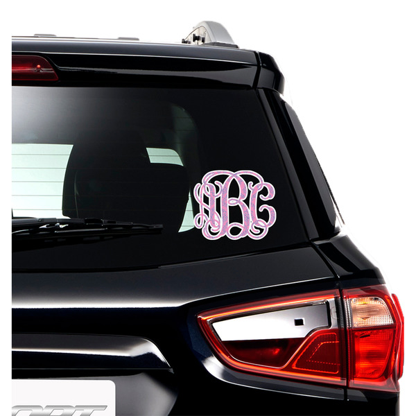 Pink & Purple Damask Graphic Car Decal (On Car Window)