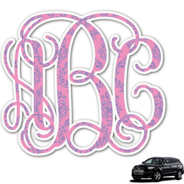 Custom Pink & Purple Damask Graphic Car Decal - Custom Size (Personalized)
