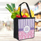 Pink & Purple Damask Grocery Bag - LIFESTYLE