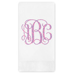 Pink & Purple Damask Guest Napkins - Full Color - Embossed Edge (Personalized)