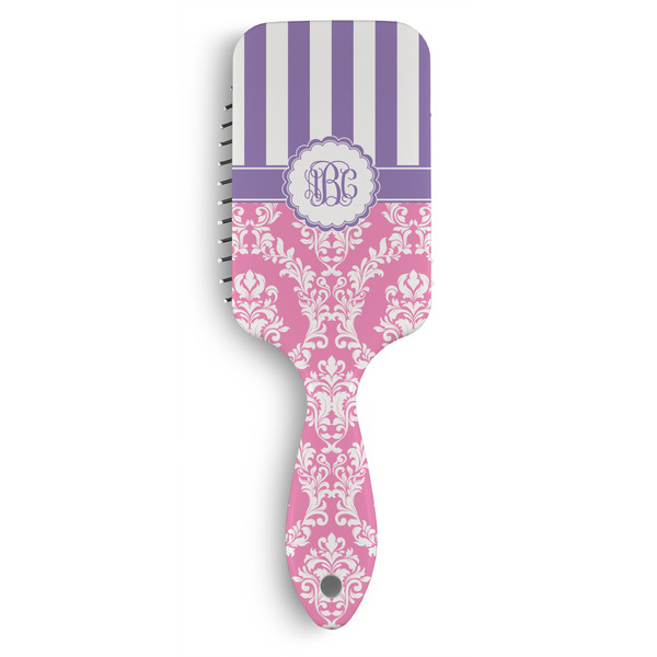 Custom Pink & Purple Damask Hair Brushes (Personalized)
