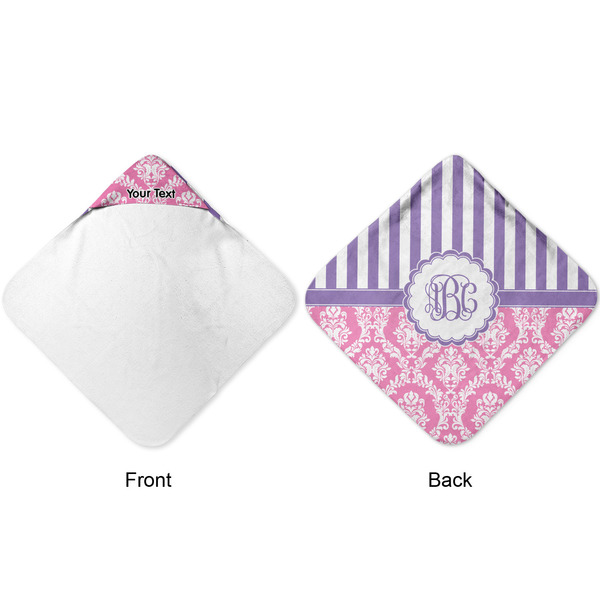 Pink & Purple Damask Hooded Baby Towel- Approval