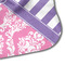Pink & Purple Damask Hooded Baby Towel- Detail Corner